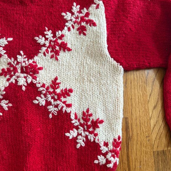 VTG Express Tricot Womens Small Christmas Sweater Wool Snowflake Holiday Chunky - Picture 7 of 16
